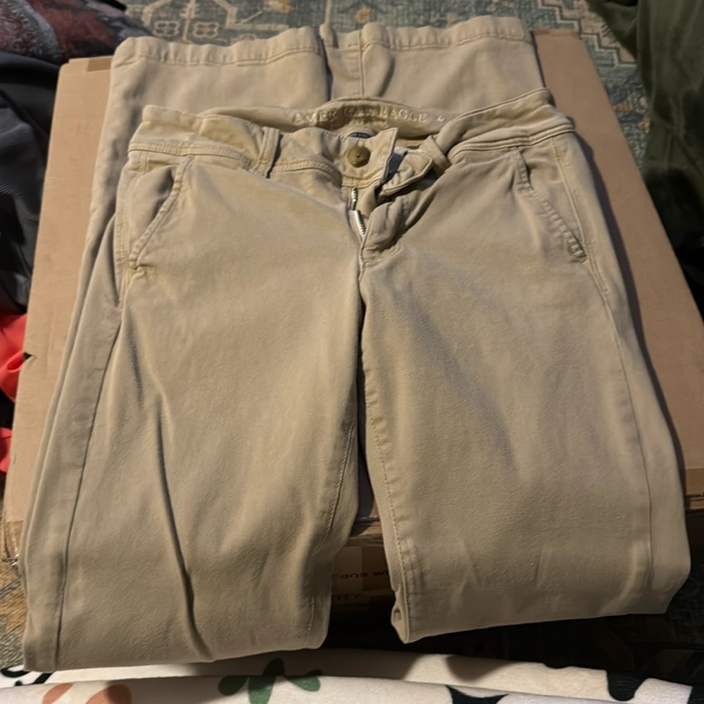 American Eagle khaki bootcut pants